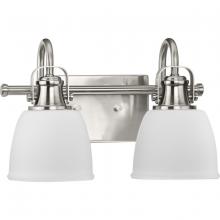 Progress P300427-009 - Preston Collection Two-Light Brushed Nickel Coastal Bath and Vanity Light