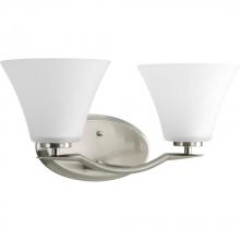 Progress P2005-09 - Bravo Collection Two-Light Brushed Nickel Etched Glass Modern Bath Vanity Light