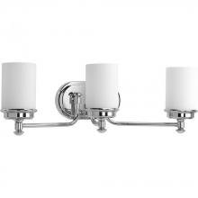 Progress P300014-015 - Glide Collection Three-Light Polished Chrome Etched Opal Glass Coastal Bath Vanity Light