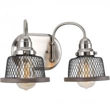 Progress P300043-009 - Tilley Collection Two-Light Brushed Nickel Coastal Bath Vanity Light