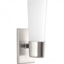 Progress P300061-009 - Zura Collection One-Light Brushed Nickel Etched Opal Glass Modern Bath Vanity Light