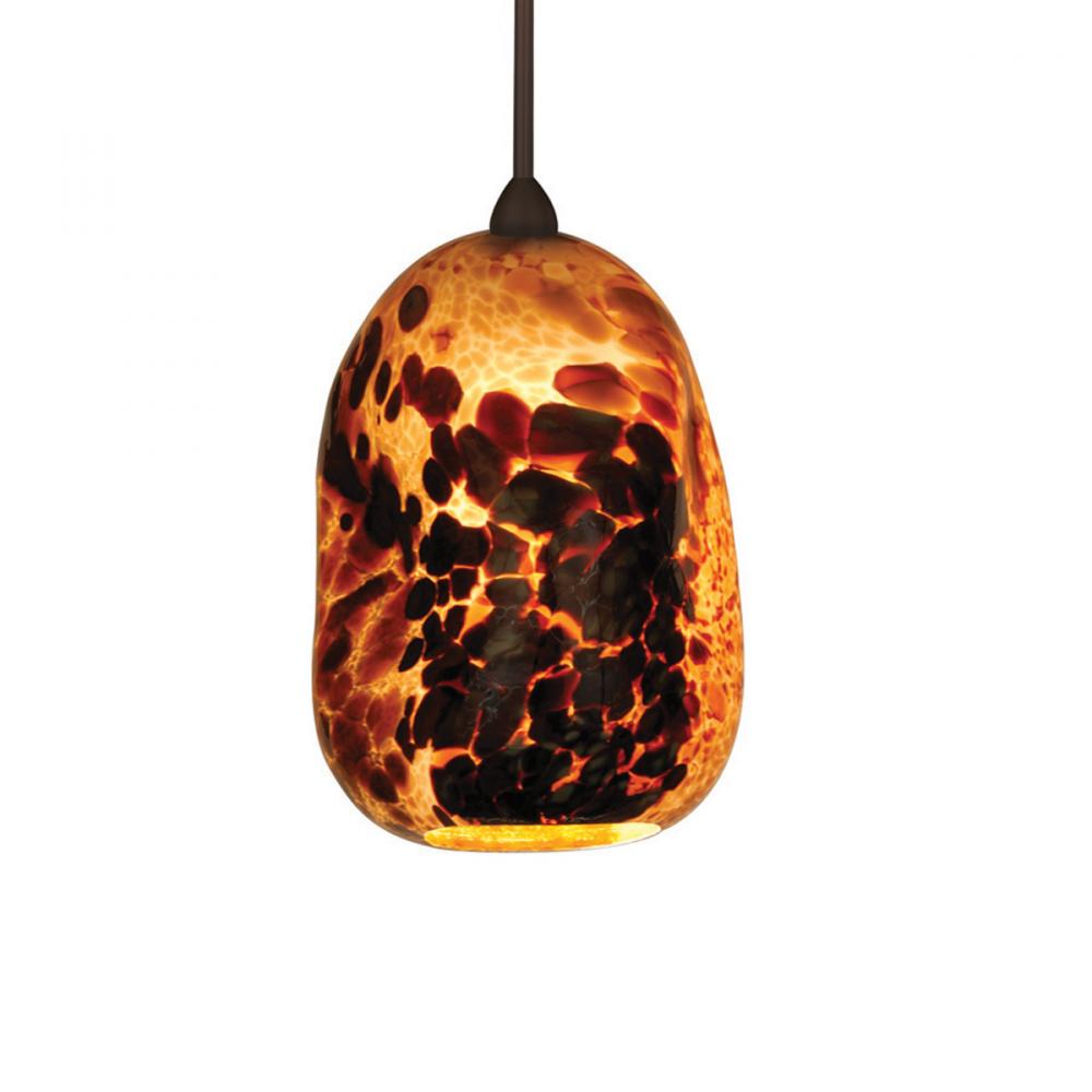 Lava Quick Connect Pendant - Brown Shade with Dark Bronze Socket Set