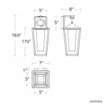 WAC US WS-W33516-35-BK - Manchester Outdoor Wall Sconce