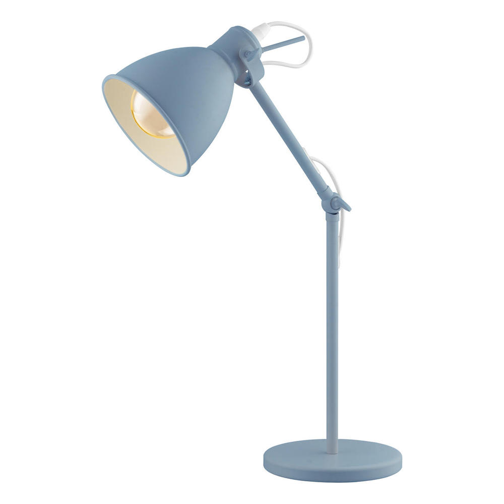 1x40W Desk Lamp With Pastel Light Blue Finish