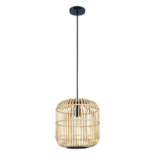 Eglo 43216A - Bordesley - Pendant Cage Wood Finish 60W