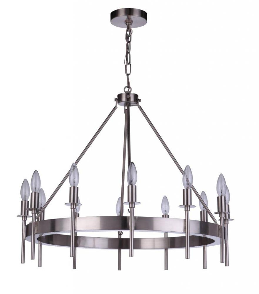 Larrson 12 Light Chandelier in Brushed Polished Nickel