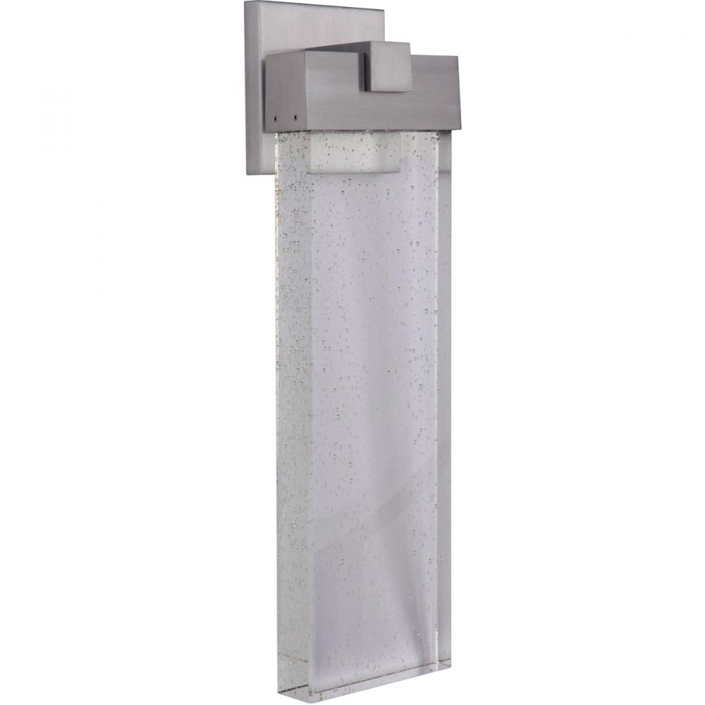 Aria 1 Light Large LED Outdoor Wall Lantern in Satin Aluminum