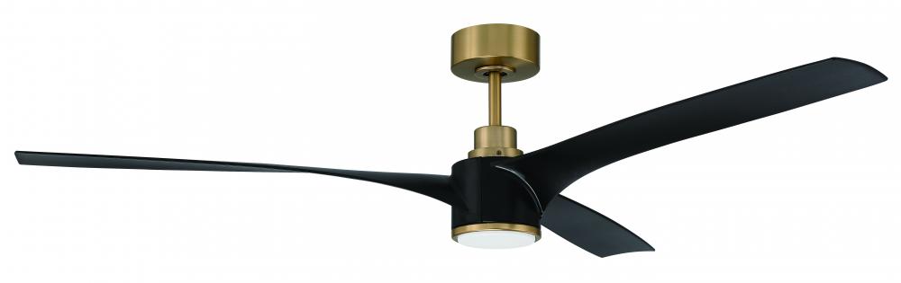 60&#34; Phoebe in Flat Black/Satin Brass w/ Flat Black Blades