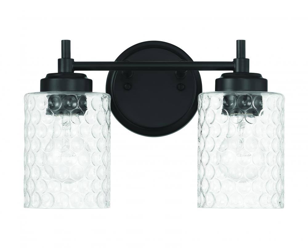 Claire 2 Light Vanity in Flat Black