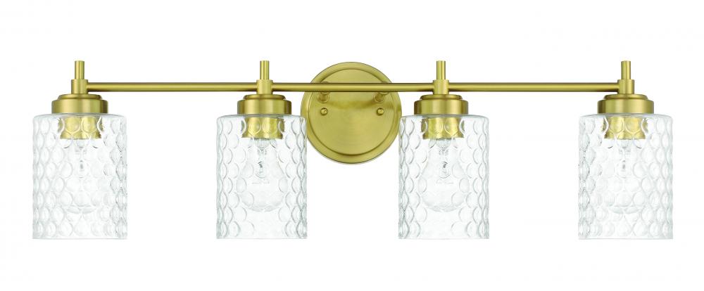 Claire 4 Light Vanity in Satin Brass