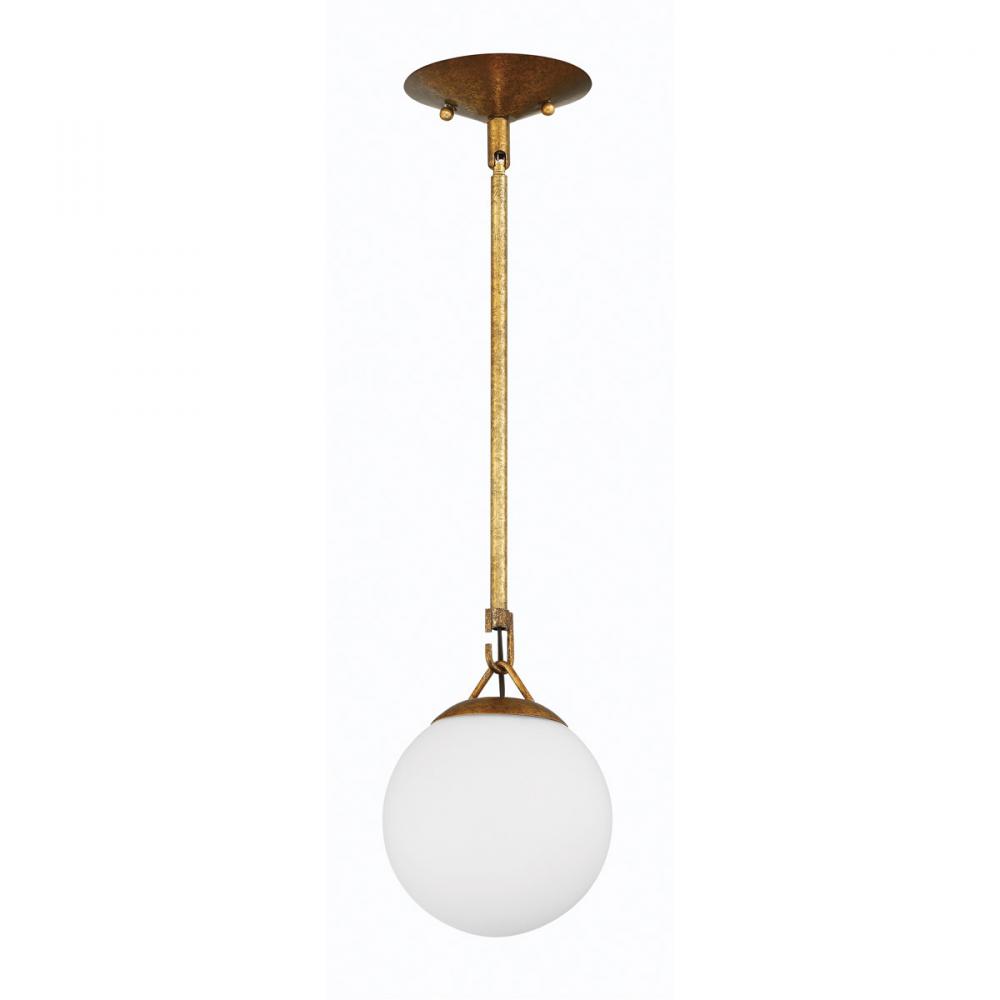 Orion 1 Light Mini Pendant in Patina Aged Brass