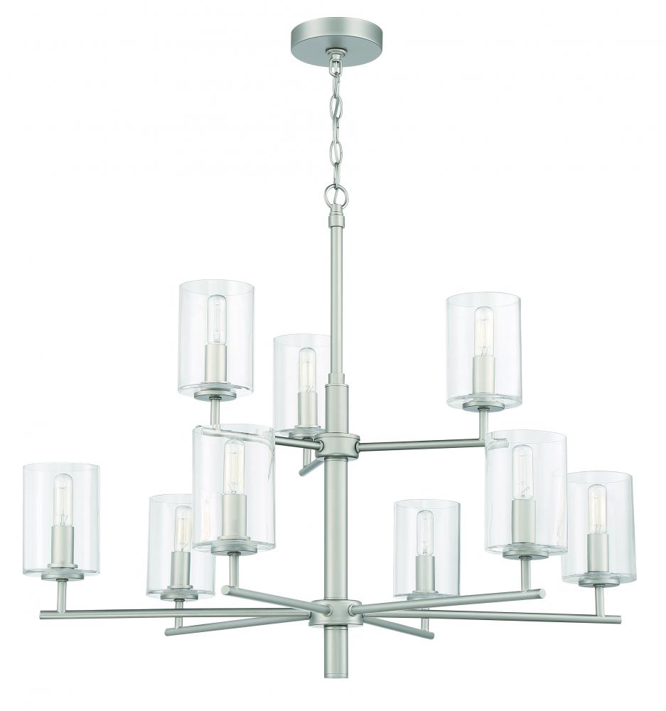 Hailie 9 Light Chandelier in Satin Nickel