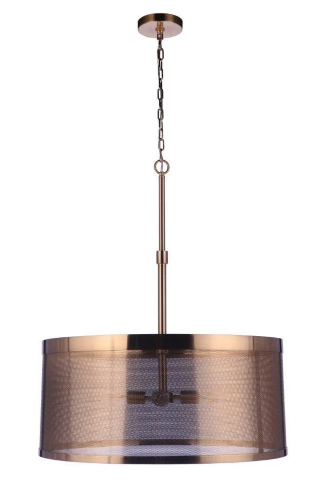 Mesh 4 Light Pendant in Satin Brass