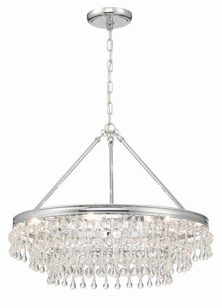 Calypso 6 Light Polished Chrome Chandelier