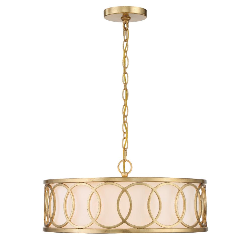 Libby Langdon Graham 6 Light Antique Gold Chandelier