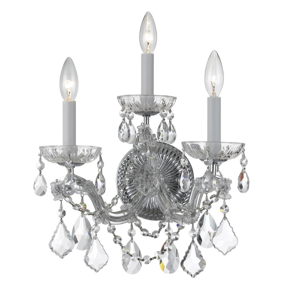 Maria Theresa 3 Light Spectra Crystal Polished Chrome Sconce