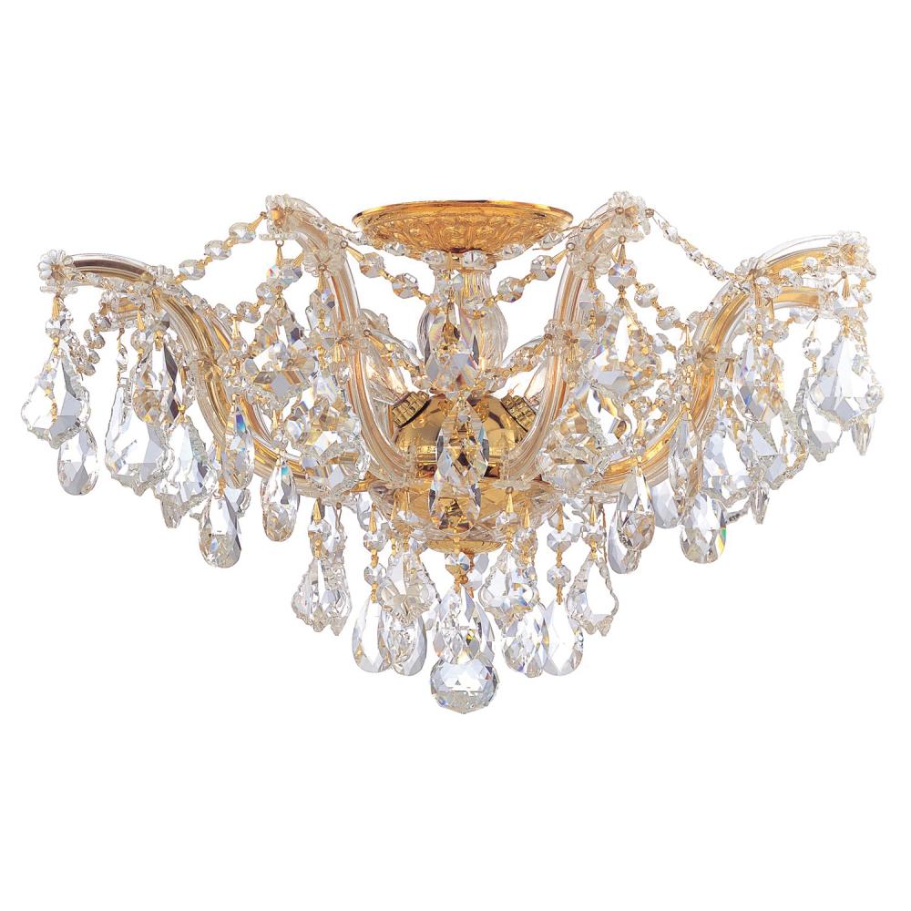 Maria Theresa 5 Light Swarovski Strass Crystal Gold Semi Flush Mount