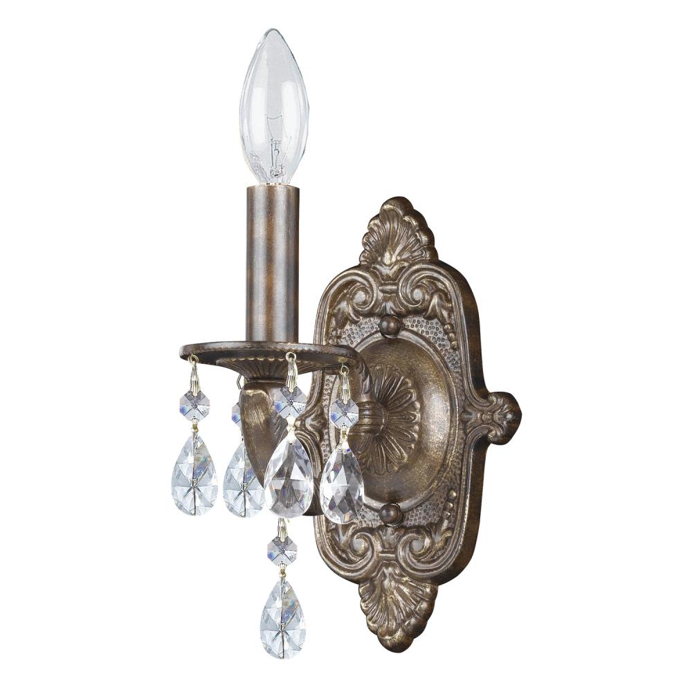 Paris Market 1 Light Swarovski Strass Crystal Venetian Bronze Sconce