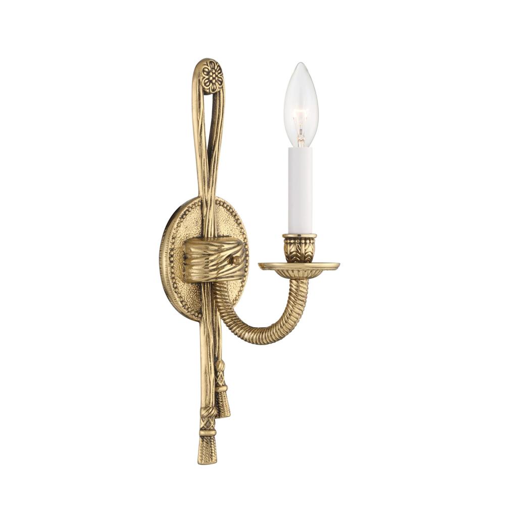 Crystorama 1 Light Olde Brass Cast Sconce