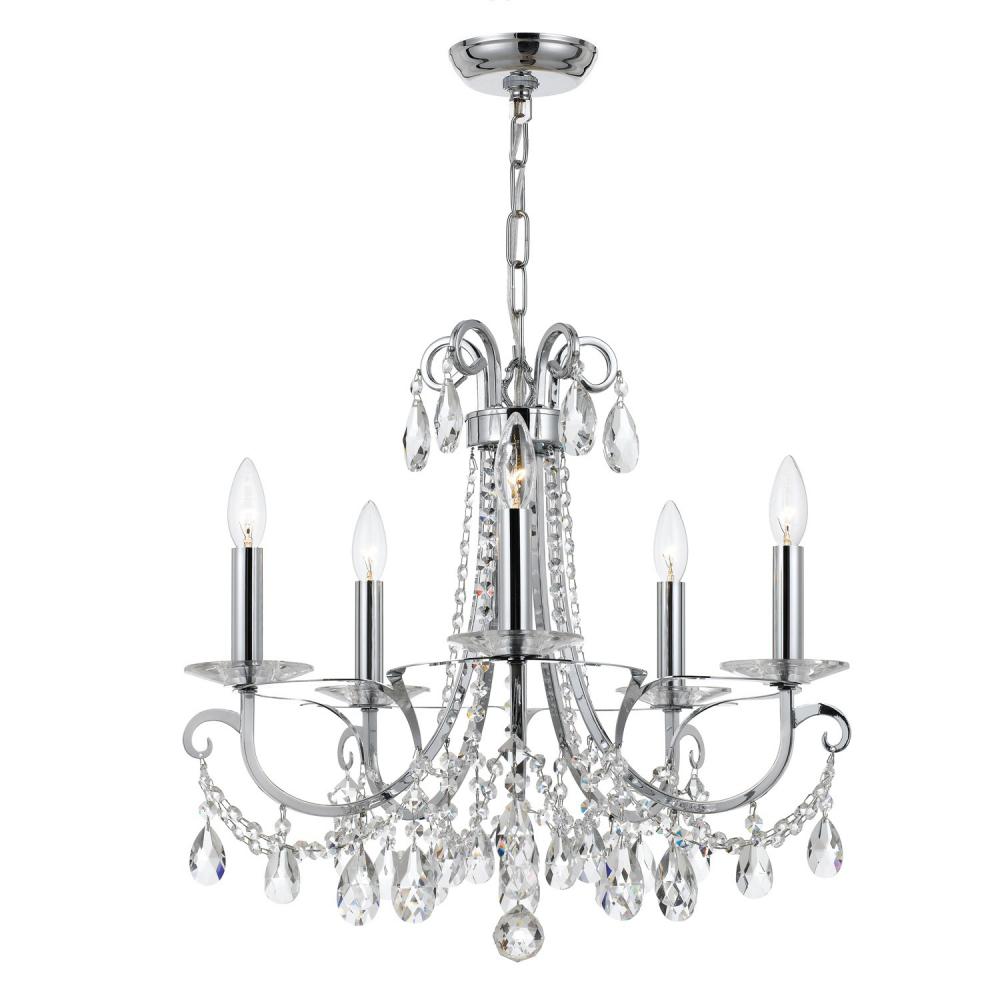 Othello 5 Light Spectra Crystal Polished Chrome Chandelier