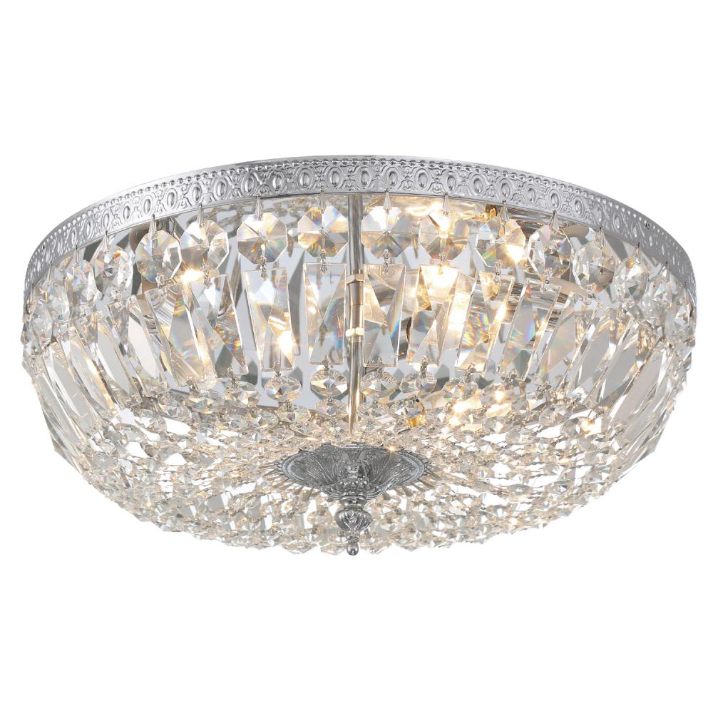 Crystorama 3 Light Spectra Crystal Polished Chrome Flush Mount