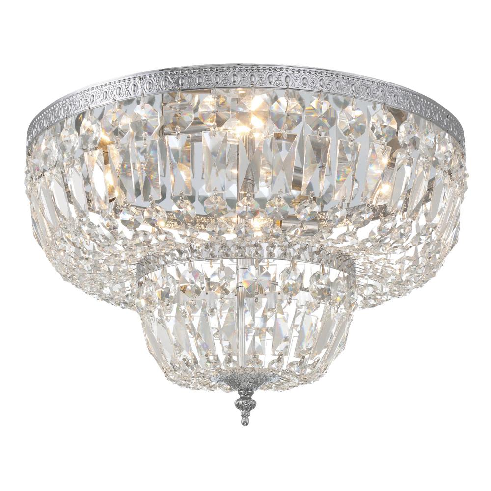 Crystorama 4 Light Spectra Crystal Polished Chrome Flush Mount