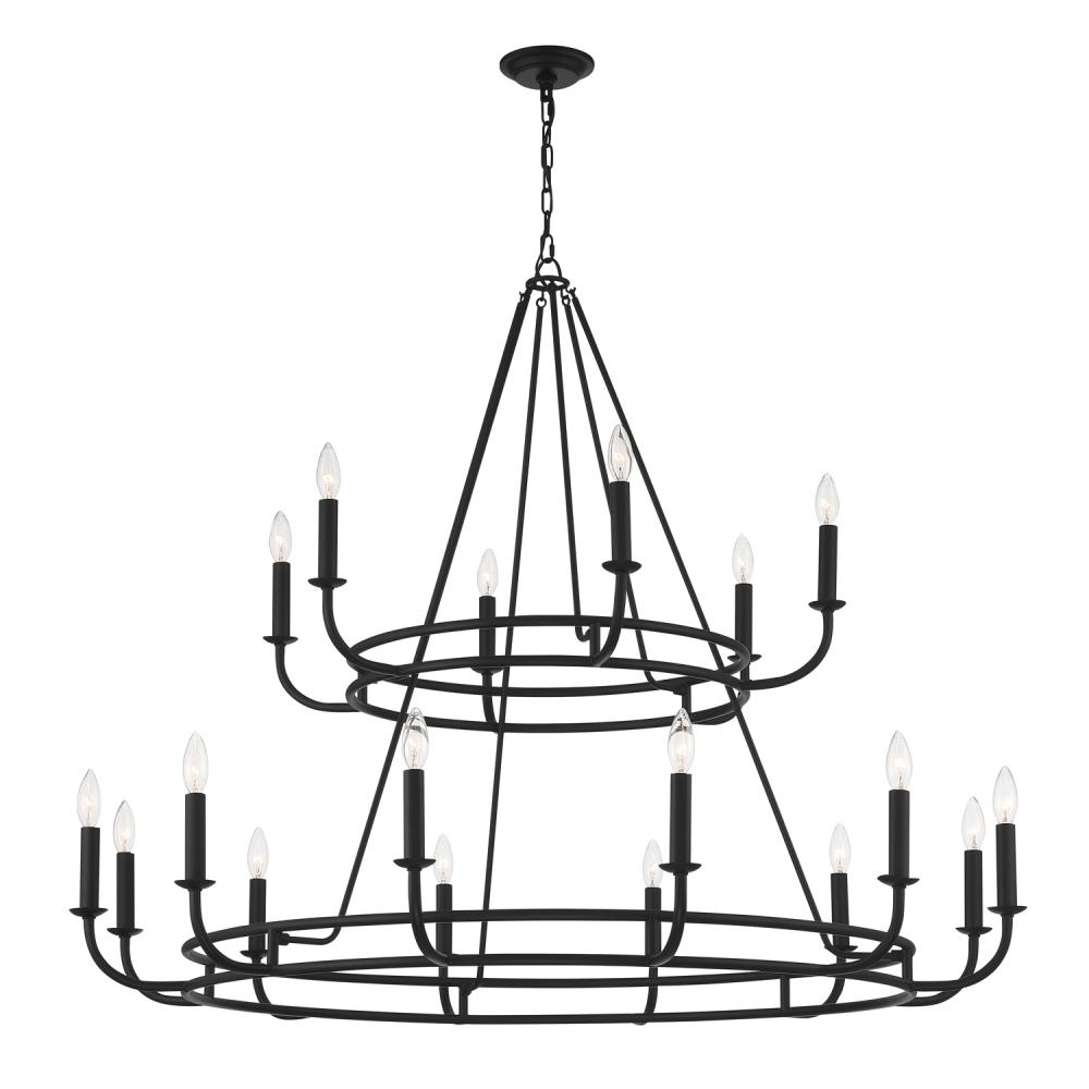 Bailey 18 Light Matte Black Chandelier