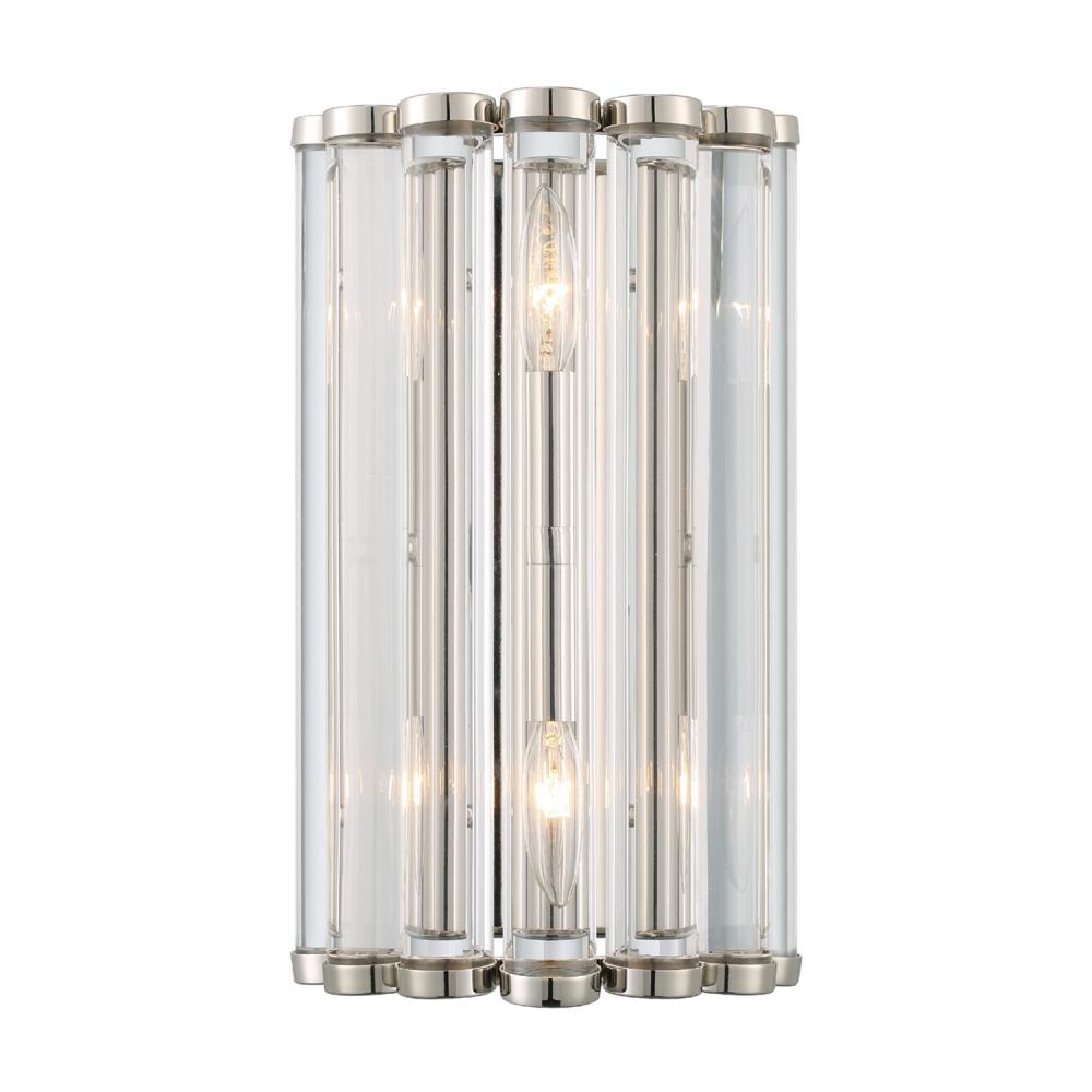 Libby Langdon Elliot 2 Light Polished Nickel Sconce