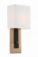 Crystorama BRE-A3631-VG-BF - Brent 1 Light Vibrant Gold + Black Forged Sconce