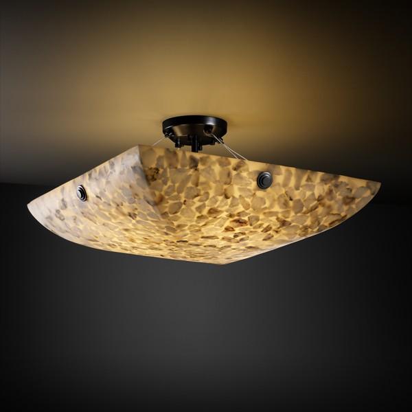 18&#34; Semi-Flush Bowl w/ CONCENTRIC CIRCLES FINIALS