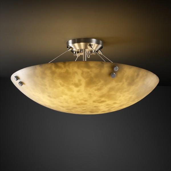 18&#34; LED Semi-Flush Bowl w/ PAIR CYLINDRICAL FINIALS