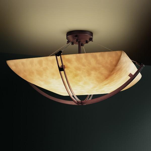 36&#34; LED Semi-Flush Bowl w/ Crossbar