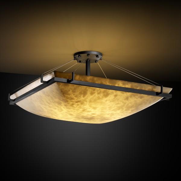 48&#34; Square LED Semi-Flush Bowl w/ Ring