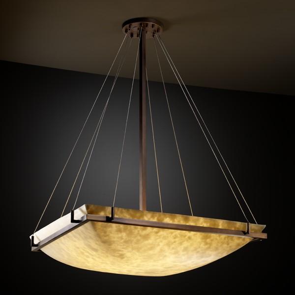 48&#34; Square LED Pendant Bowl w/ Ring