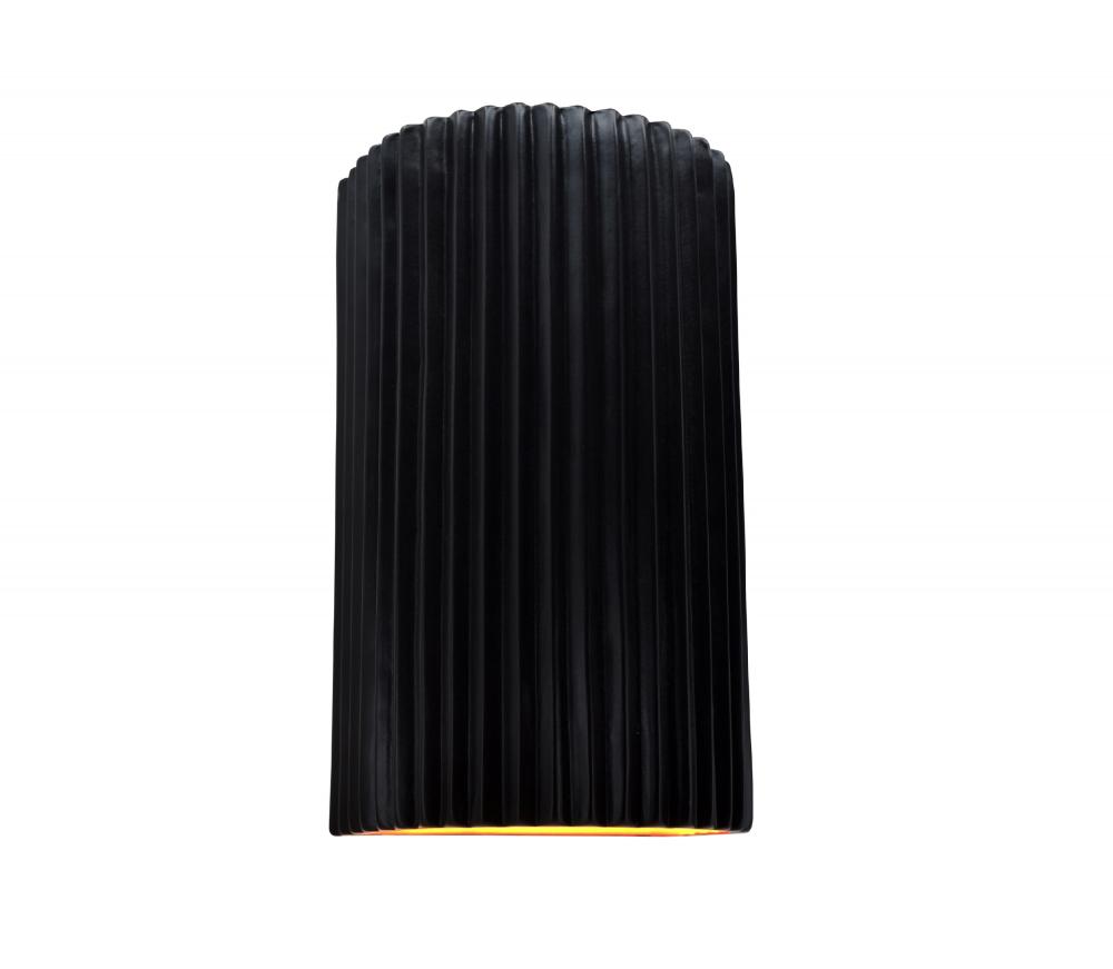 Large ADA LED Pleated Cylinder Wall Sconce