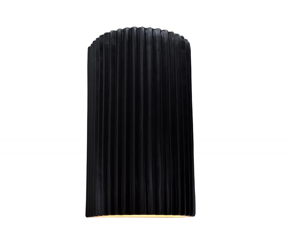 Large ADA LED Pleated Cylinder Wall Sconce