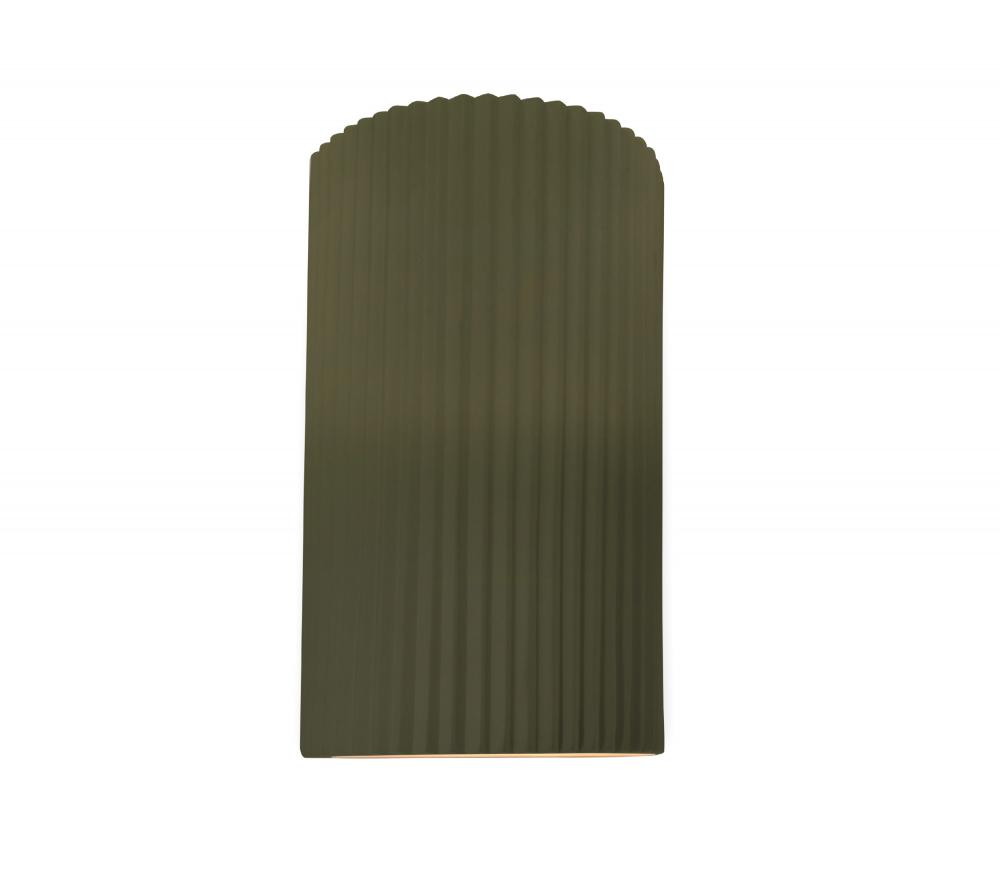 Large ADA LED Pleated Cylinder Wall Sconce (Outdoor)