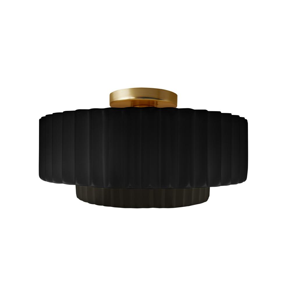 Medium Tier Pleated LED Semi-Flush