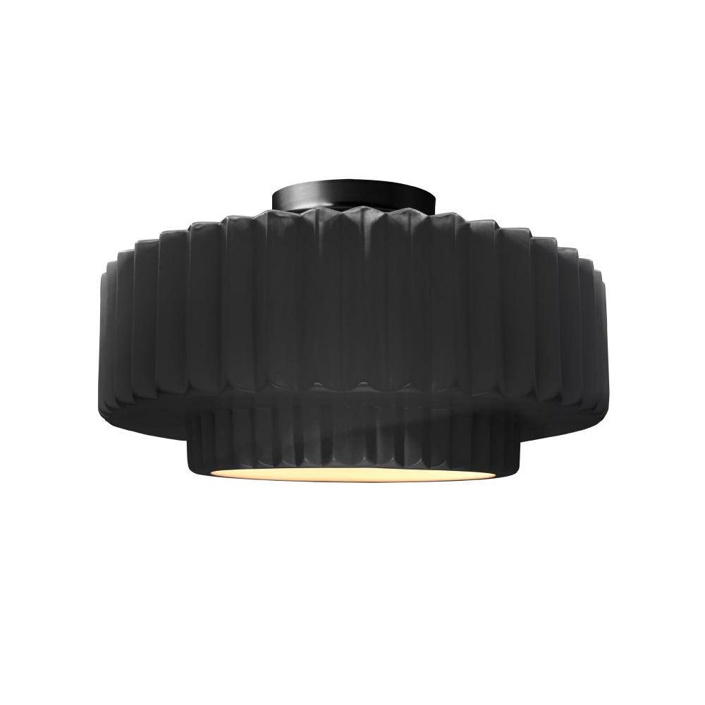 Medium Tier Pleated LED Semi-Flush