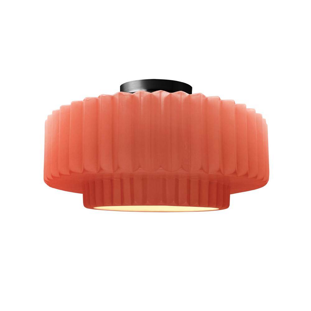 Medium Tier Pleated LED Semi-Flush