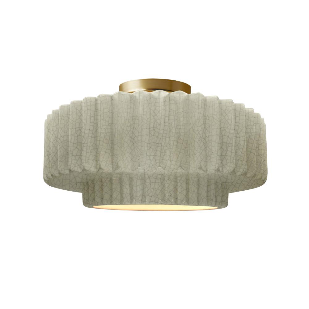 Medium Tier Pleated Semi-Flush