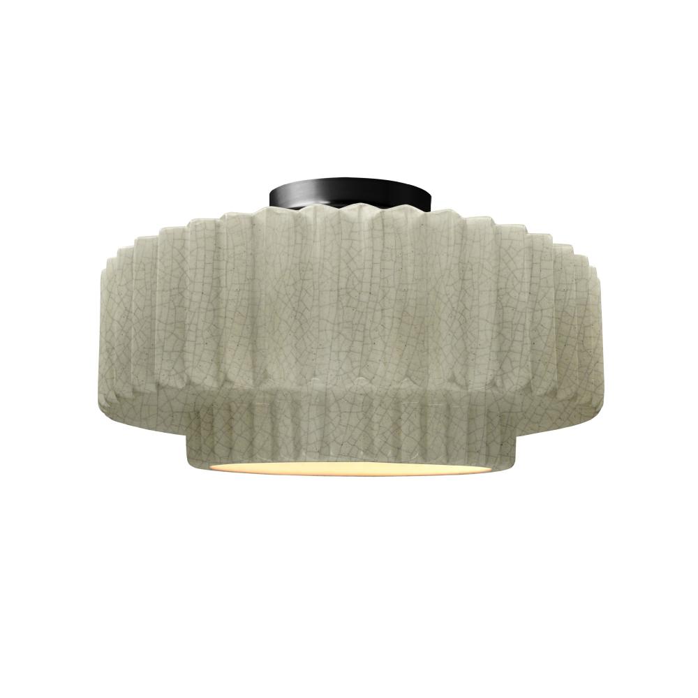 Medium Tier Pleated Semi-Flush