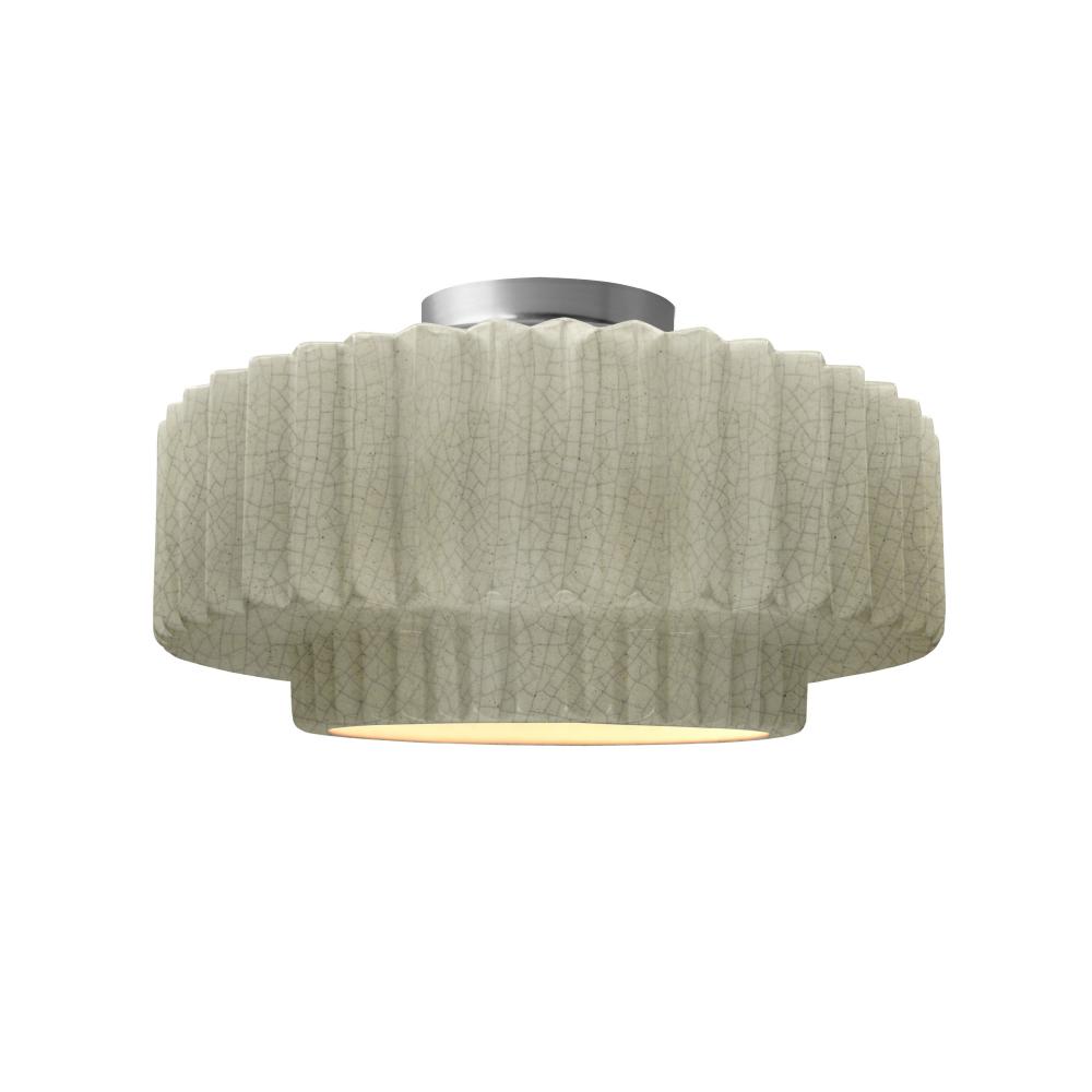 Medium Tier Pleated Semi-Flush