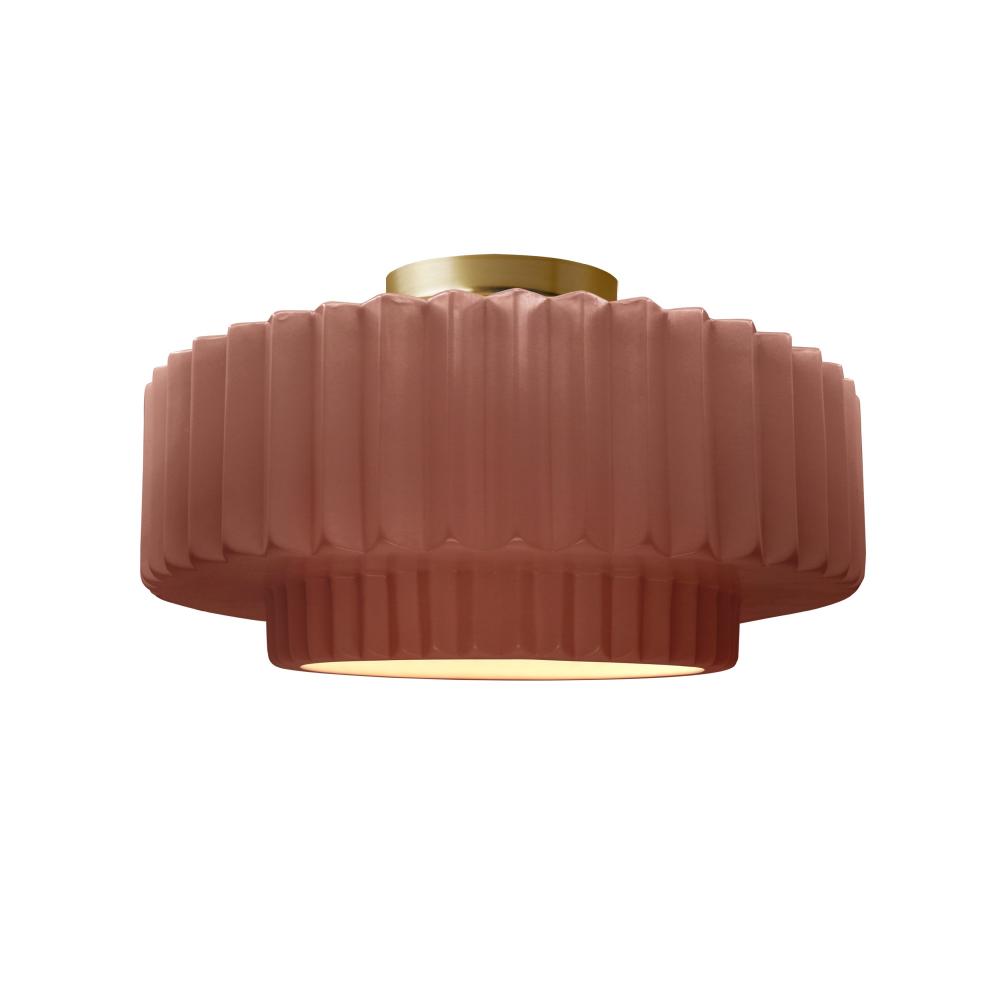 Medium Tier Pleated LED Semi-Flush