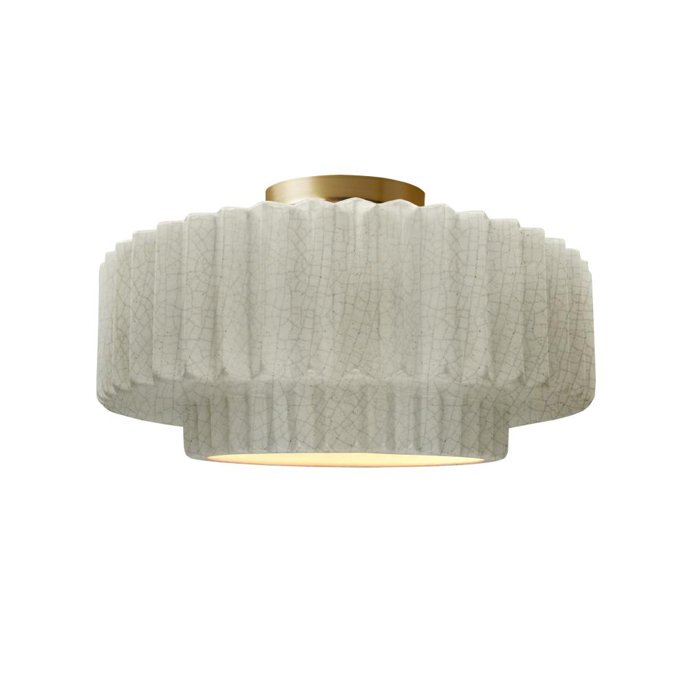 Medium Tier Pleated LED Semi-Flush