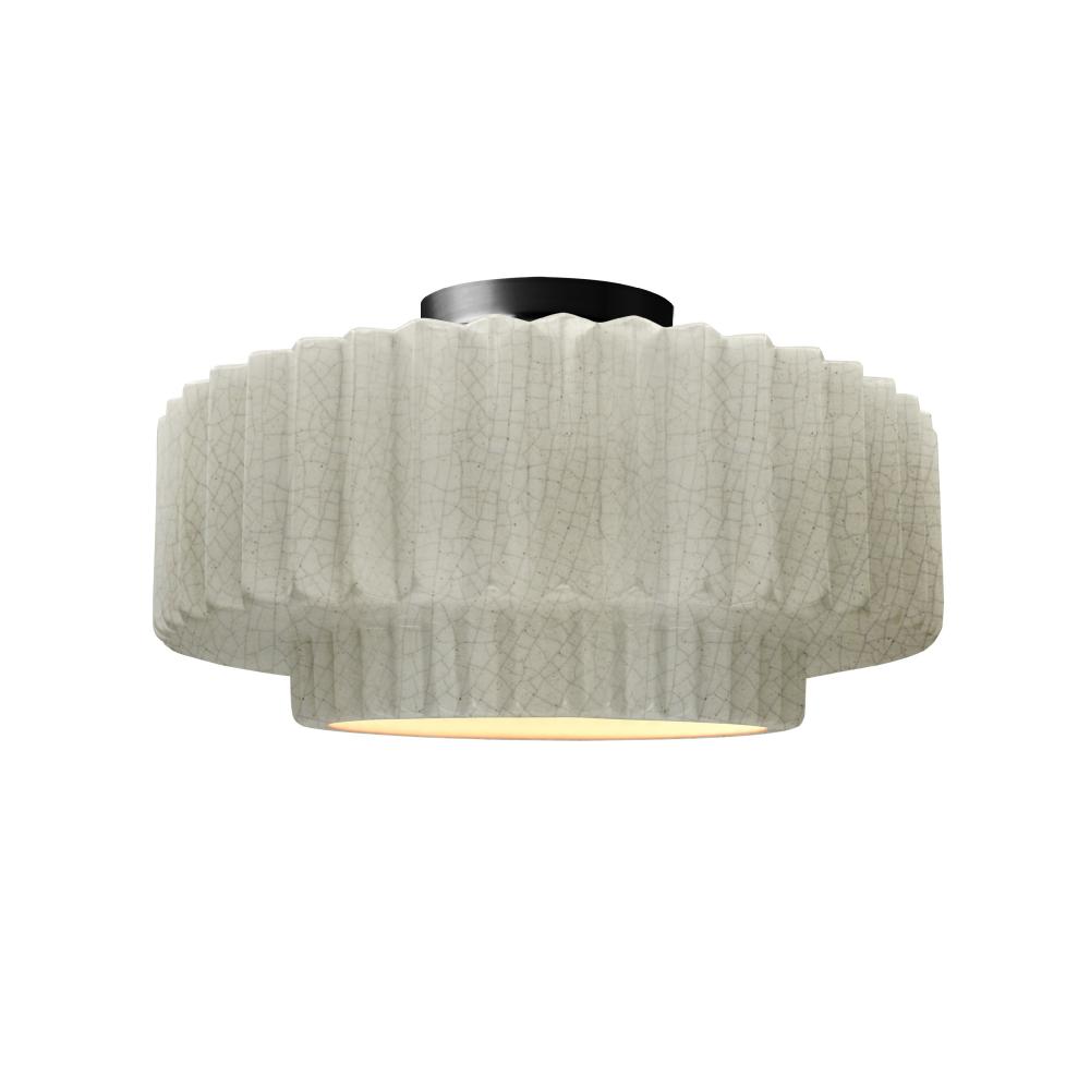 Medium Tier Pleated LED Semi-Flush