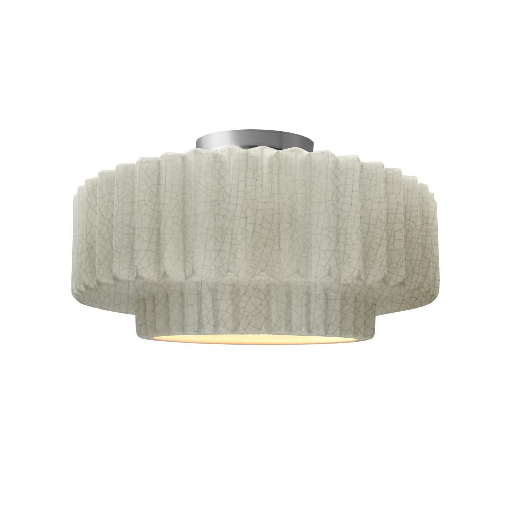 Medium Tier Pleated LED Semi-Flush