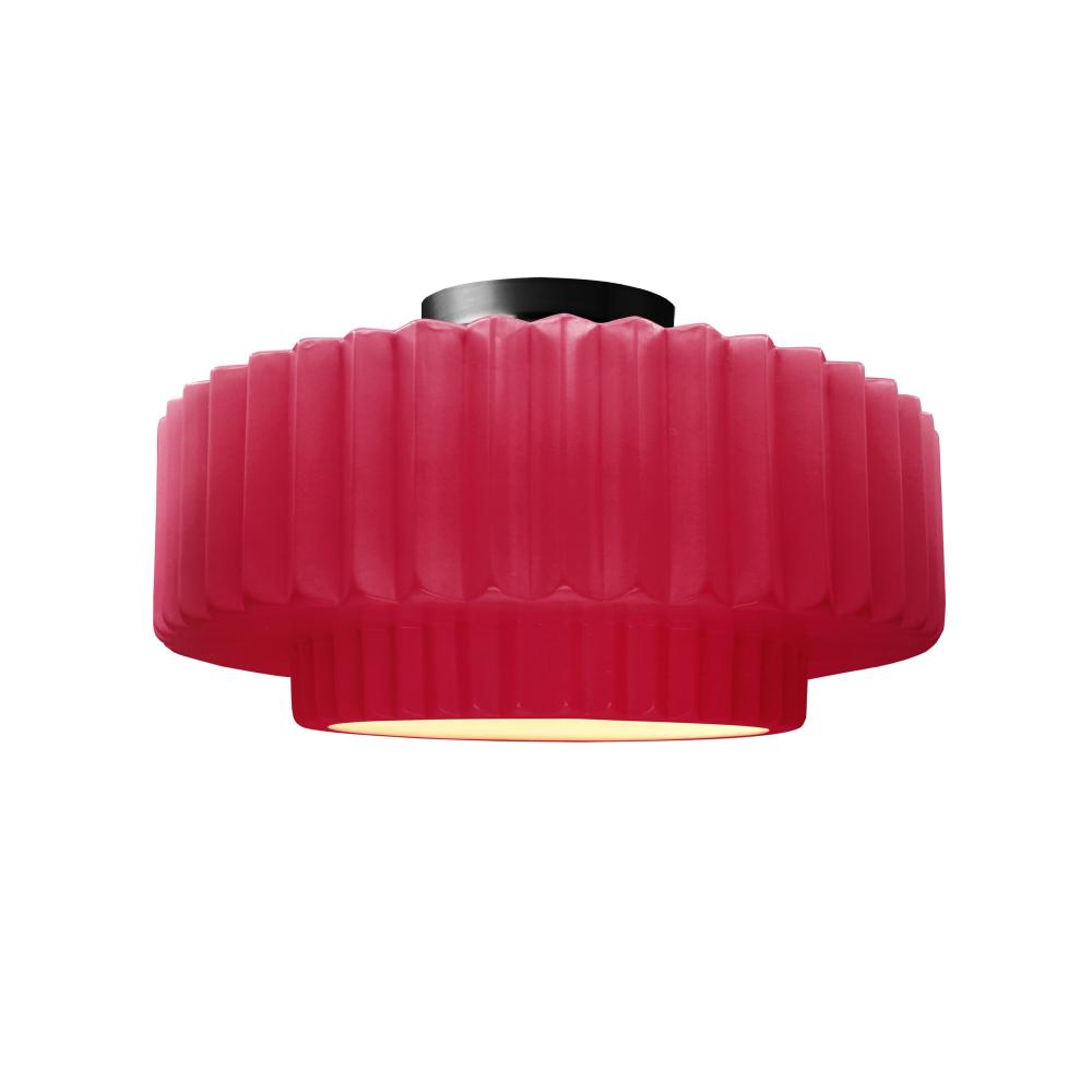 Medium Tier Pleated LED Semi-Flush