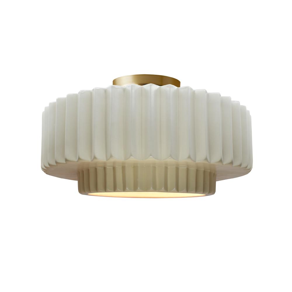 Medium Tier Pleated LED Semi-Flush