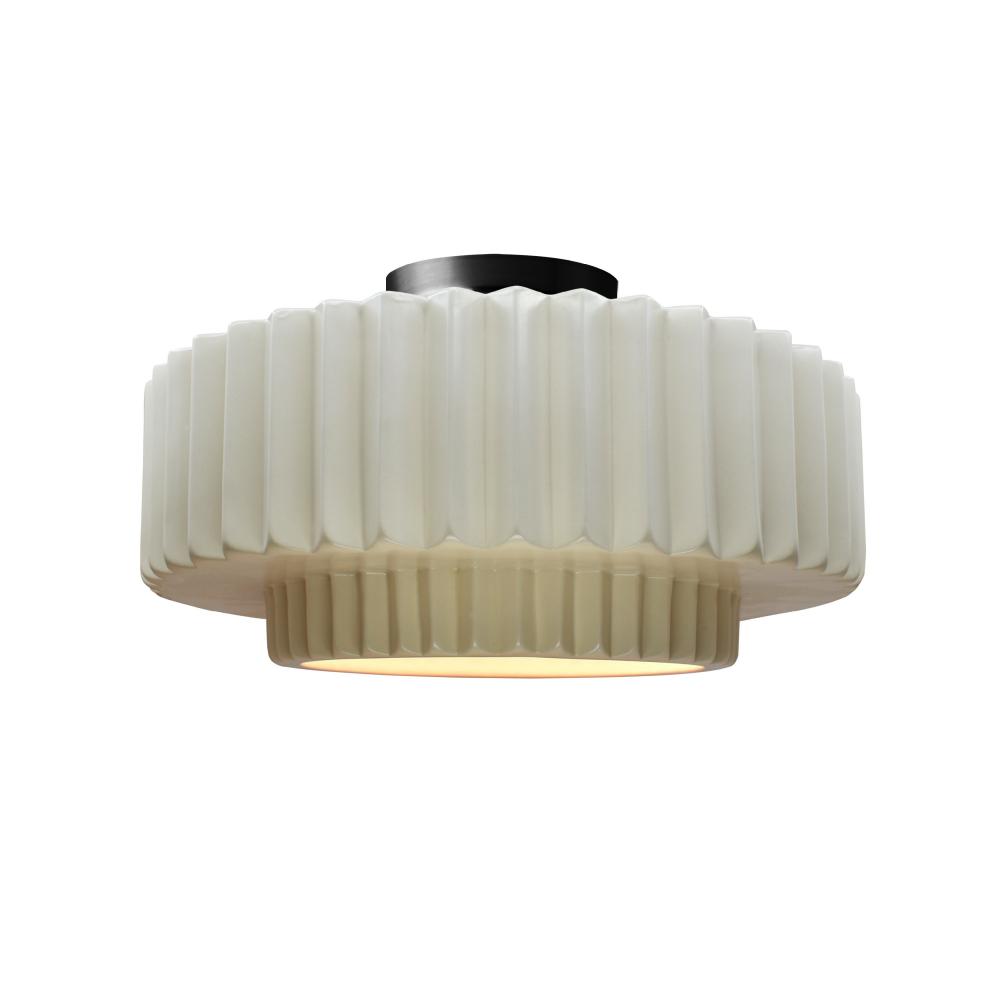 Medium Tier Pleated LED Semi-Flush